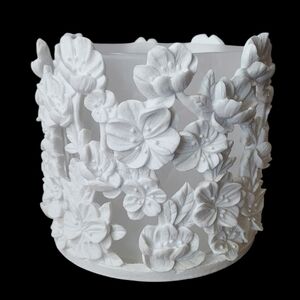 Elegant Floral White Candle Holder Floral